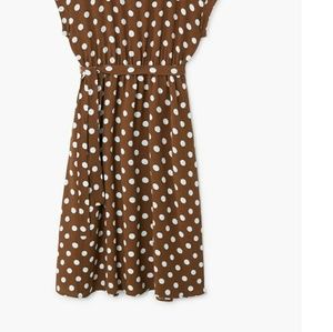 MANGO brown polka dot dress